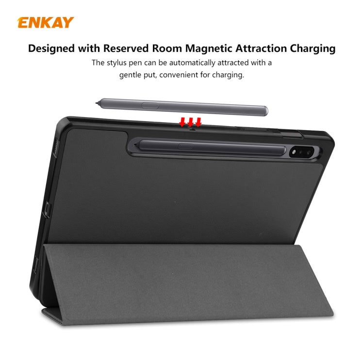 ENKAY ENK-8011 PU Leather + TPU Smart Case with Pen Slot for Samsung Galaxy Tab S7 11.0 T870 / T875, For Galaxy Tab S8 / Galaxy Tab S7 11.0 ENKAY ENK-8011 PU Leather + TPU Smart Case with Pen Slot for Samsung Galaxy Tab S7 11.0 T870 / T875, For Galaxy Tab S8 / Galaxy Tab S7 11.0