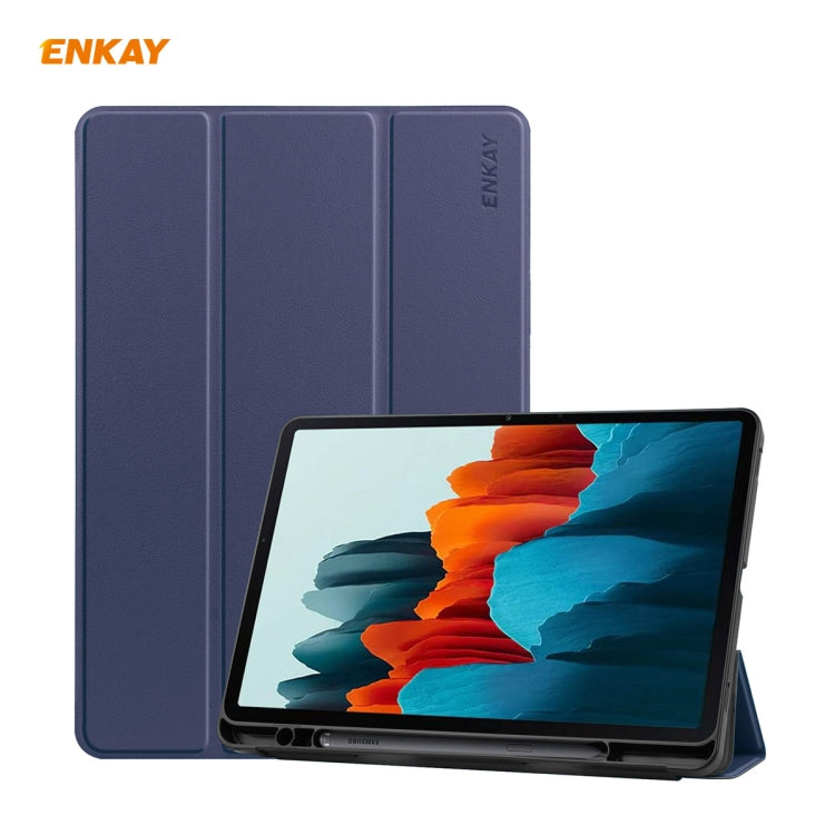 ENKAY ENK-8011 PU Leather + TPU Smart Case with Pen Slot for Samsung Galaxy Tab S7 11.0 T870 / T875, For Galaxy Tab S8 / Galaxy Tab S7 11.0 ENKAY ENK-8011 PU Leather + TPU Smart Case with Pen Slot for Samsung Galaxy Tab S7 11.0 T870 / T875, For Galaxy Tab S8 / Galaxy Tab S7 11.0