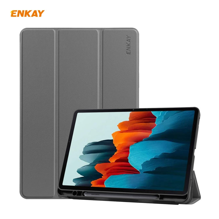 ENKAY ENK-8011 PU Leather + TPU Smart Case with Pen Slot for Samsung Galaxy Tab S7 11.0 T870 / T875, For Galaxy Tab S8 / Galaxy Tab S7 11.0 ENKAY ENK-8011 PU Leather + TPU Smart Case with Pen Slot for Samsung Galaxy Tab S7 11.0 T870 / T875, For Galaxy Tab S8 / Galaxy Tab S7 11.0