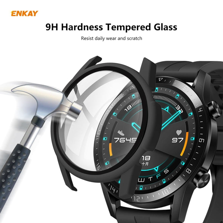 For Huawei Watch GT 2 46mm ENKAY Hat-Prince ENK-AC8202 Full Coverage PC Frosted Case + 9H Tempered Glass Protector For Huawei Watch GT 2 46mm ENKAY Hat-Prince ENK-AC8202 Full Coverage PC Frosted Case + 9H Tempered Glass Protector
