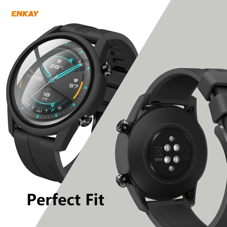 For Huawei Watch GT 2 46mm ENKAY Hat-Prince ENK-AC8202 Full Coverage PC Frosted Case + 9H Tempered Glass Protector For Huawei Watch GT 2 46mm ENKAY Hat-Prince ENK-AC8202 Full Coverage PC Frosted Case + 9H Tempered Glass Protector
