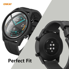 For Huawei Watch GT 2 46mm ENKAY Hat-Prince ENK-AC8202 Full Coverage PC Frosted Case + 9H Tempered Glass Protector