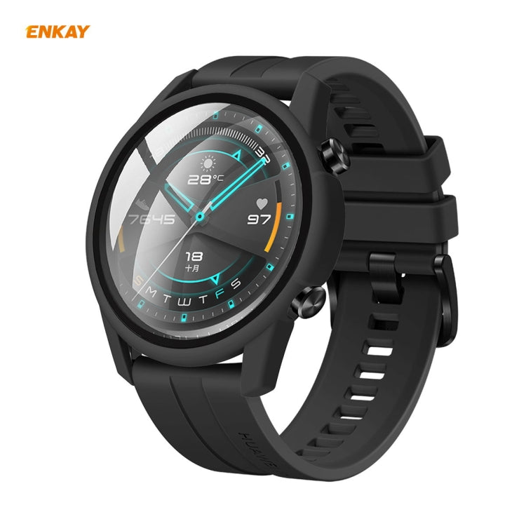 For Huawei Watch GT 2 46mm ENKAY Hat-Prince ENK-AC8202 Full Coverage PC Frosted Case + 9H Tempered Glass Protector For Huawei Watch GT 2 46mm ENKAY Hat-Prince ENK-AC8202 Full Coverage PC Frosted Case + 9H Tempered Glass Protector