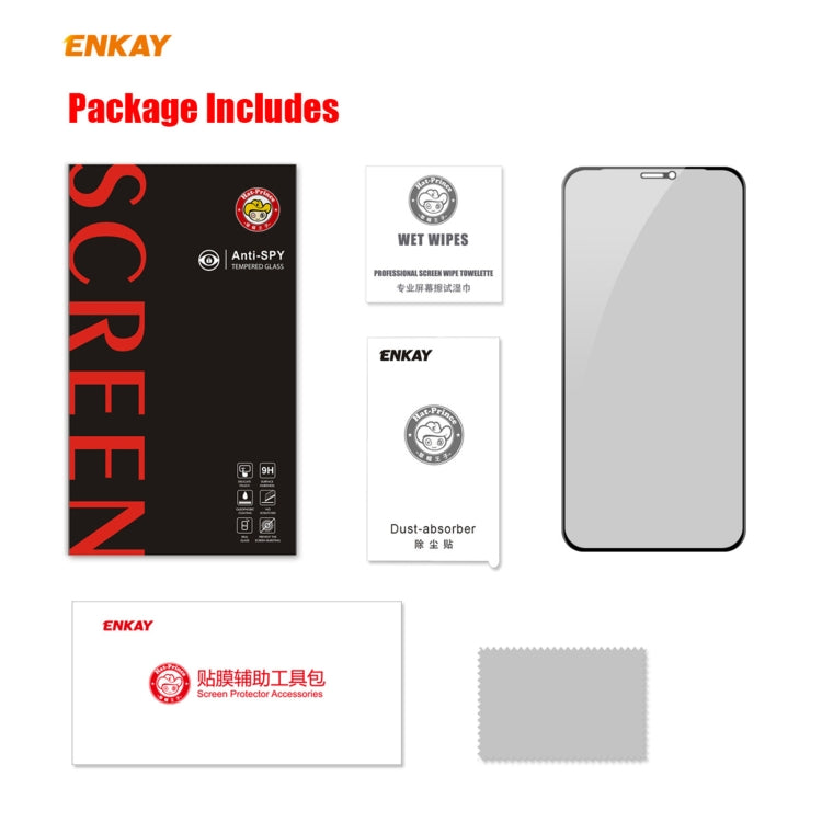 ENKAY Hat-Prince 0.26mm 9H 6D Privacy Anti-spy Full Screen Tempered Glass Film, For iPhone 12 mini 5.4, For iPhone 12 / 12 Pro 6.1, For iPhone 12 Pro Max 6.7 ENKAY Hat-Prince 0.26mm 9H 6D Privacy Anti-spy Full Screen Tempered Glass Film, For iPhone 12 mini 5.4, For iPhone 12 / 12 Pro 6.1, For iPhone 12 Pro Max 6.7
