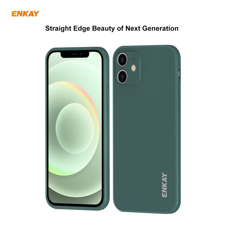 For iPhone 12 Hat-Prince ENKAY ENK-PC0682 Liquid Silicone Straight Edge Shockproof Case + 0.26mm 9H 2.5D Full Glue Tempered Glass Film, For iPhone 12 For iPhone 12 Hat-Prince ENKAY ENK-PC0682 Liquid Silicone Straight Edge Shockproof Case + 0.26mm 9H 2.5D Full Glue Tempered Glass Film, For iPhone 12
