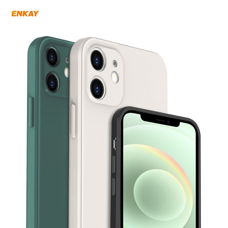 For iPhone 12 Hat-Prince ENKAY ENK-PC0682 Liquid Silicone Straight Edge Shockproof Case + 0.26mm 9H 2.5D Full Glue Tempered Glass Film, For iPhone 12 For iPhone 12 Hat-Prince ENKAY ENK-PC0682 Liquid Silicone Straight Edge Shockproof Case + 0.26mm 9H 2.5D Full Glue Tempered Glass Film, For iPhone 12