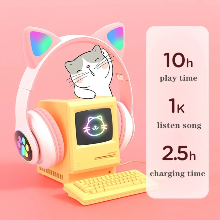 TN-28 3.5mm Bluetooth 5.0 Dual Connection RGB Cat Ear Bass Stereo Noise-cancelling Headphones Support TF Card With Mic TN-28 3.5mm Bluetooth 5.0 Dual Connection RGB Cat Ear Bass Stereo Noise-cancelling Headphones Support TF Card With Mic