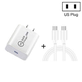 SDC-20W 2 in 1 PD 20W USB-C / Type-C Travel Charger + 3A PD 3.0 USB-C / Type-C to USB-C / Type-C Fast Charge Data Cable Set, Cable Length: 1m,, US Plug, EU Plug, UK Plug
