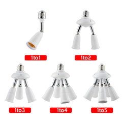 E27 to E27 Splitter Adjustable LED Light Bulb Holder Adapter Converter Socket Light Bulb Holder, 1 In 1, 2 In 1, 3 In 1, 4 In 1, 5 In 1