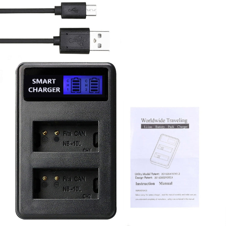 For Canon NB-10L Battery Smart LCD Display USB Dual-Channel Charger For Canon NB-10L Battery Smart LCD Display USB Dual-Channel Charger