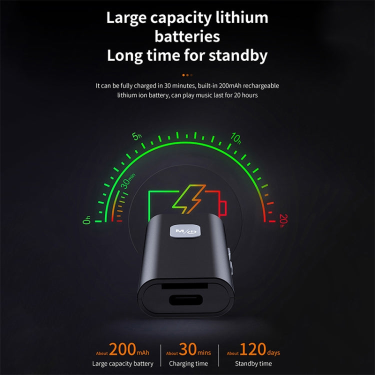 Receptor de audio Bluetooth 5.0 Lavalier SR11 Adaptador Bluetooth compatible con tarjeta TF, SR11 Receptor de audio Bluetooth 5.0 Lavalier SR11 Adaptador Bluetooth compatible con tarjeta TF, SR11