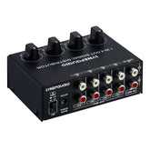 1-In 4-Out Front Stereo Signal Amplifier, Independent Output Volume Adjustment RCA Interface No Loss Allocator, US Plug, B029
