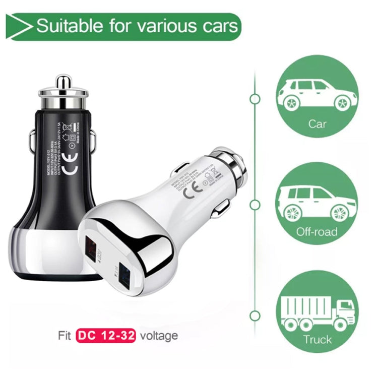 YSY-312 2 in 1 18W Portable QC3.0 Dual USB Car Charger + 1m 3A USB to Micro USB Data Cable Set, with Micro USB Cable YSY-312 2 in 1 18W Portable QC3.0 Dual USB Car Charger + 1m 3A USB to Micro USB Data Cable Set, with Micro USB Cable