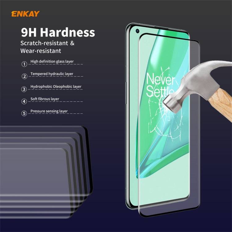 For OnePlus 9 Pro ENKAY Hat-Prince 0.26mm 9H 3D Explosion-proof Full Screen Curved Heat Bending Tempered Glass Film, 1 PCS, 2 PCS, 5 PCS For OnePlus 9 Pro ENKAY Hat-Prince 0.26mm 9H 3D Explosion-proof Full Screen Curved Heat Bending Tempered Glass Film, 1 PCS, 2 PCS, 5 PCS