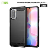 MOFI Gentleness Series Brushed Texture Carbon Fiber Soft TPU Case, For Redmi K40 /K40 Pro /K40 Pro+/Poco F3, For Redmi Note 9s /Note 9 Pro /Note 9 Pro Max, For Xiaomi Redmi Note 10 / Note 10S, For Redmi Note 10 Pro / Note 10 Pro Max