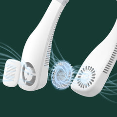 Freihändiger Mini-USB-Nackenventilator – wiederaufladbarer tragbarer Nackenbügelventilator im Kopfhörerdesign, 3-stufiger Luftstrom, 360-Grad-Drehung, perfekt für Sport, Büro und Outdoor
