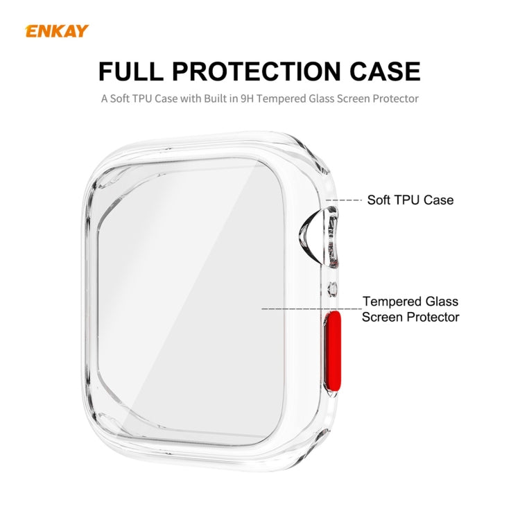 ENKAY Hat-prince Full Coverage TPU Case + Tempered Glass Protector for Apple Watch Series 6 / 5 / 4 / SE 44mm ENKAY Hat-prince Full Coverage TPU Case + Tempered Glass Protector for Apple Watch Series 6 / 5 / 4 / SE 44mm