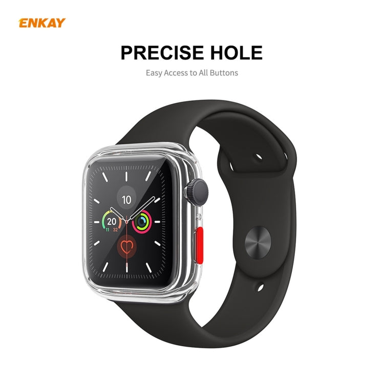 ENKAY Hat-prince Full Coverage TPU Case + Tempered Glass Protector for Apple Watch Series 6 / 5 / 4 / SE 44mm ENKAY Hat-prince Full Coverage TPU Case + Tempered Glass Protector for Apple Watch Series 6 / 5 / 4 / SE 44mm