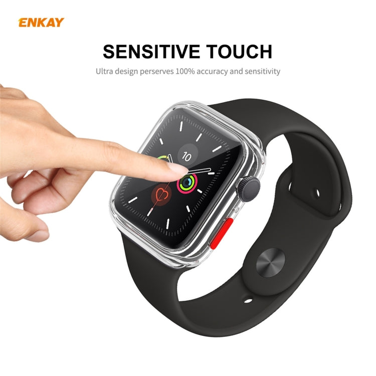 ENKAY Hat-prince Full Coverage TPU Case + Tempered Glass Protector for Apple Watch Series 6 / 5 / 4 / SE 44mm ENKAY Hat-prince Full Coverage TPU Case + Tempered Glass Protector for Apple Watch Series 6 / 5 / 4 / SE 44mm