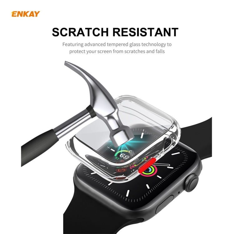 ENKAY Hat-prince Full Coverage TPU Case + Tempered Glass Protector for Apple Watch Series 6 / 5 / 4 / SE 44mm ENKAY Hat-prince Full Coverage TPU Case + Tempered Glass Protector for Apple Watch Series 6 / 5 / 4 / SE 44mm