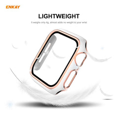 ENKAY Hat-Prince Full Coverage Electroplated PC Case + Tempered Glass Protector for Apple Watch Series 6 / 5 / 4 / SE 40mm