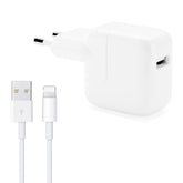 12 W USB-Ladegerät + USB-auf-8-Pin-Datenkabel für iPad/iPhone/iPod-Serie, EU-Stecker