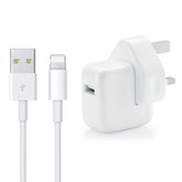 12 W USB-Ladegerät + USB-auf-8-Pin-Datenkabel für iPad/iPhone/iPod-Serie, UK-Stecker