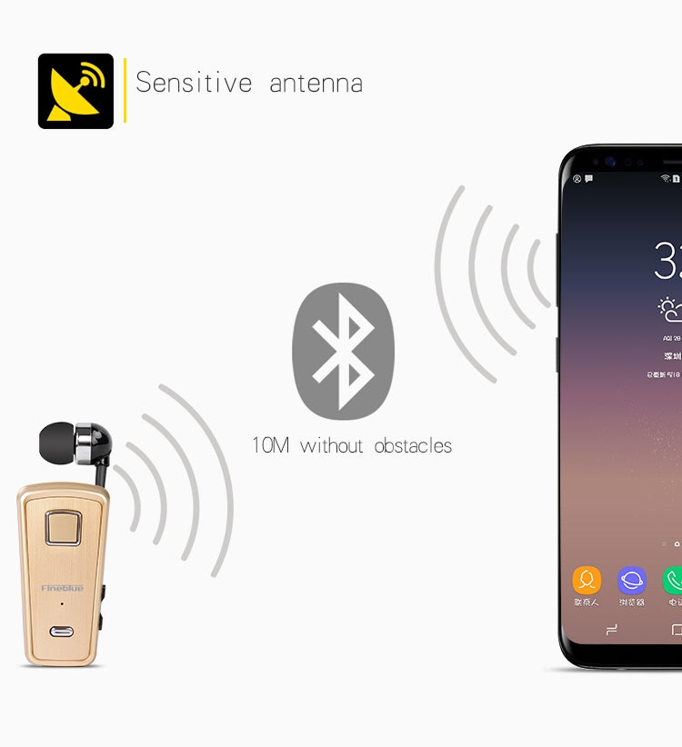 F980 CSR4.1 Retractable Cable Caller Vibration Reminder Anti-theft Bluetooth Headset, White F980 CSR4.1 Retractable Cable Caller Vibration Reminder Anti-theft Bluetooth Headset, White