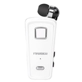 F980 CSR4.1 Retractable Cable Caller Vibration Reminder Anti-theft Bluetooth Headset, White