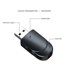 Adaptador USB Bluetooth 5.0 KN330 2 en 1, receptor y transmisor inalámbrico para computadora, TV y automóvil