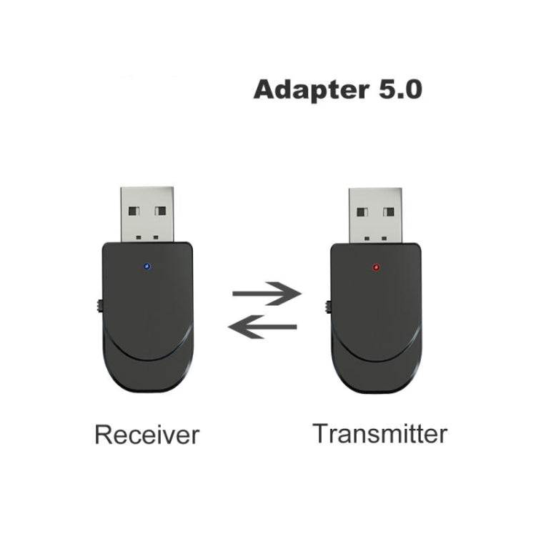 Adaptador USB Bluetooth 5.0 KN330 2 en 1, receptor y transmisor inalámbrico para computadora, TV y automóvil Adaptador USB Bluetooth 5.0 KN330 2 en 1, receptor y transmisor inalámbrico para computadora, TV y automóvil