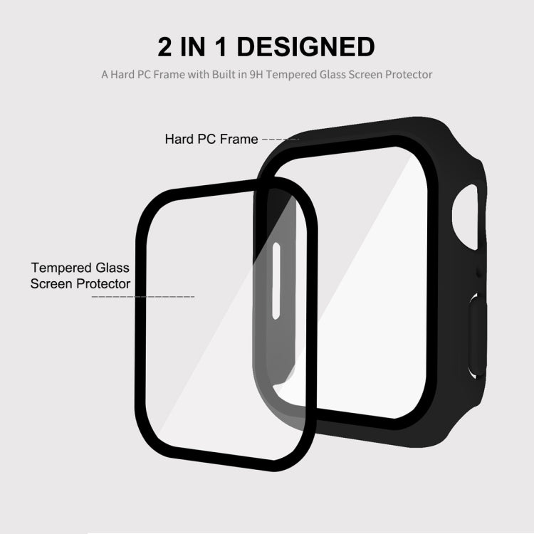 ENKAY Hat-Prince 2 in 1 PC Frame + 9H Tempered Glass Protector Full Coverage Case for Apple Watch Series 7 45mm ENKAY Hat-Prince 2 in 1 PC Frame + 9H Tempered Glass Protector Full Coverage Case for Apple Watch Series 7 45mm