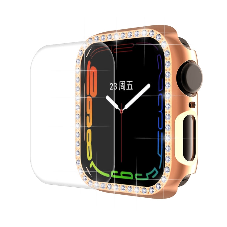 ENKAY Hat-Prince Electroplate PC Diamond Watch Case + Full Coverage Curved PET Screen Protector Film For Apple Watch Series 7 41mm ENKAY Hat-Prince Electroplate PC Diamond Watch Case + Full Coverage Curved PET Screen Protector Film For Apple Watch Series 7 41mm