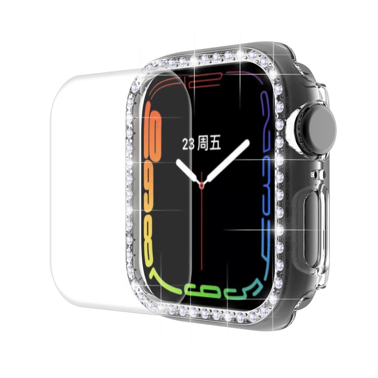 ENKAY Hat-Prince Electroplate PC Diamond Watch Case + Full Coverage Curved PET Screen Protector Film For Apple Watch Series 7 41mm ENKAY Hat-Prince Electroplate PC Diamond Watch Case + Full Coverage Curved PET Screen Protector Film For Apple Watch Series 7 41mm