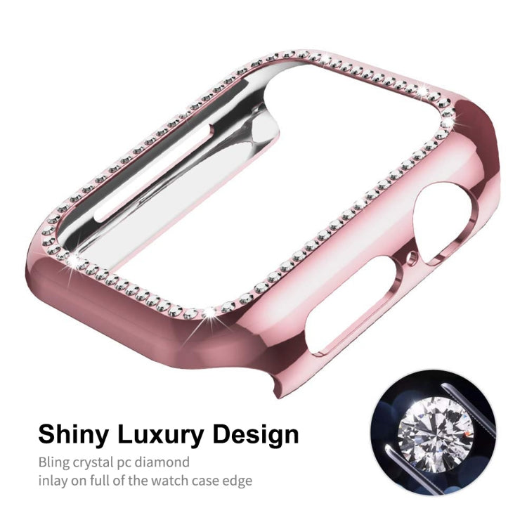 ENKAY Hat-Prince Electroplate PC Diamond Watch Case + Full Coverage Curved PET Screen Protector Film For Apple Watch Series 7 41mm ENKAY Hat-Prince Electroplate PC Diamond Watch Case + Full Coverage Curved PET Screen Protector Film For Apple Watch Series 7 41mm