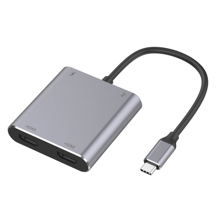 4 in 1 Type-C to Dual HDMI + USB + Type-C HUB Adapter 4 in 1 Type-C to Dual HDMI + USB + Type-C HUB Adapter