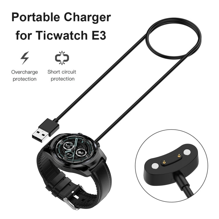 For Ticwatch E3 / Pro 3 / Pro 3 LTE Smart Watch Charging Cable, 1m Charging Station Power Adapter For Ticwatch E3 / Pro 3 / Pro 3 LTE Smart Watch Charging Cable, 1m Charging Station Power Adapter