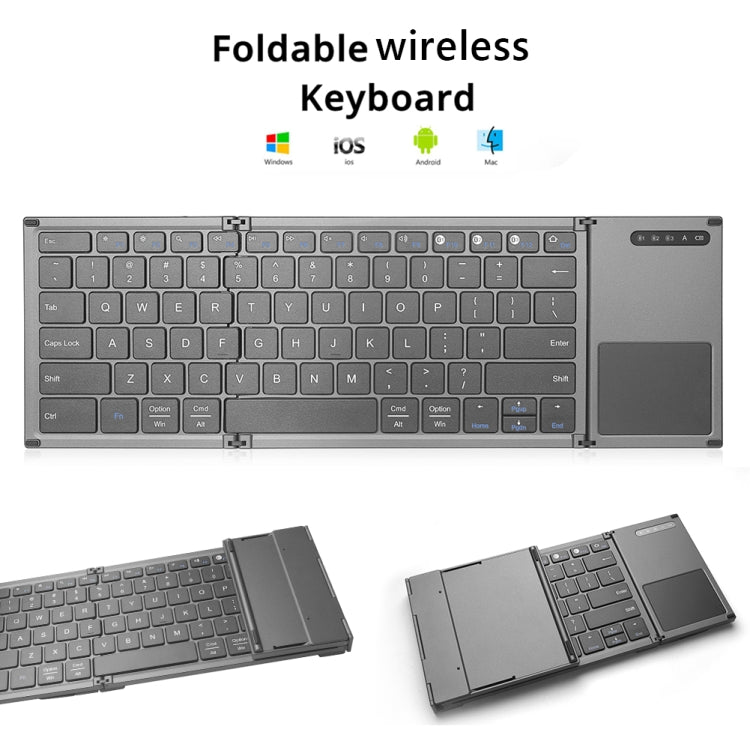 B066S Multi-function Ultra-thin Mini Wireless Three Fold Bluetooth Keyboard, B066S B066S Multi-function Ultra-thin Mini Wireless Three Fold Bluetooth Keyboard, B066S