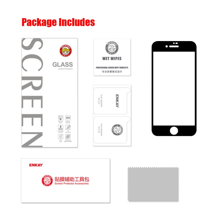 ENKAY Full Glue 0.26mm 9H 2.5D Tempered Glass Full Film for iPhone SE 2022 / SE 2020 / 8 / 7, 1 PC, 2pcs, 5pcs, 10pcs ENKAY Full Glue 0.26mm 9H 2.5D Tempered Glass Full Film for iPhone SE 2022 / SE 2020 / 8 / 7, 1 PC, 2pcs, 5pcs, 10pcs