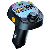 C28 Fast Charging Atmosphere Light Handsfree Car Kit Car Mp3 Player Stereo FM Transmitter, C28