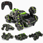 MoFun JC03 2.4G remote control six-wheel stunt car 360 degree swing arm without dead angle drift spray remote control car, MoFun JC03 (Green)