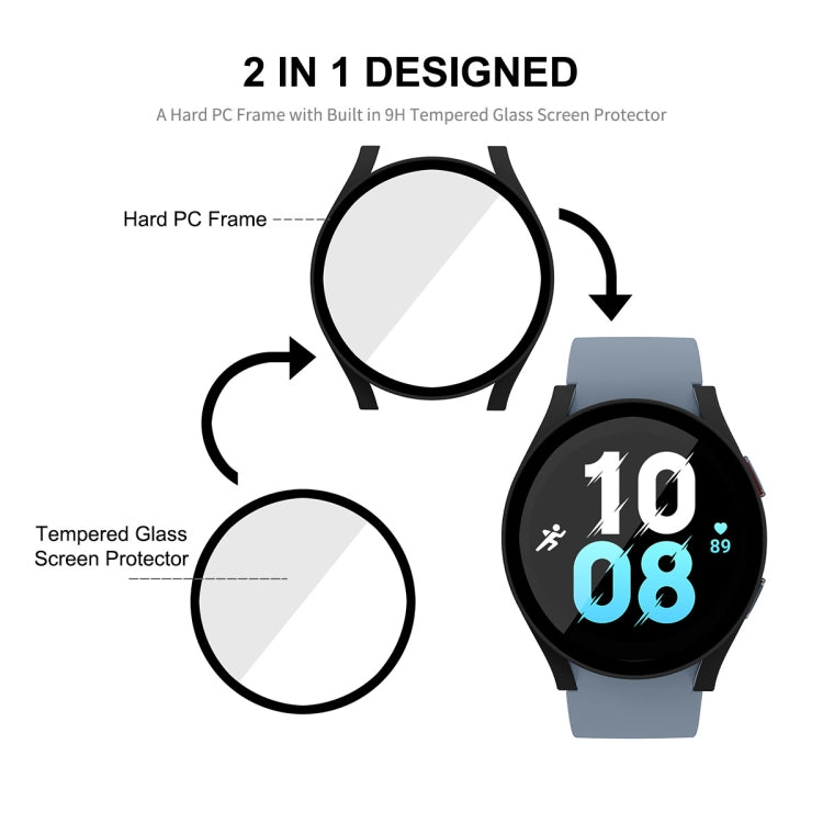 For Samsung Galaxy Watch5 44mm ENKAY Hat-Prince Full Coverage PC Frame + 9H Tempered Glass Case For Samsung Galaxy Watch5 44mm ENKAY Hat-Prince Full Coverage PC Frame + 9H Tempered Glass Case