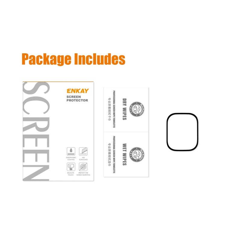 For Apple Watch Ultra 1 / 2 / 3 49mm ENKAY 9H Full Cover Tempered Glass Watch Film For Apple Watch Ultra 1 / 2 / 3 49mm ENKAY 9H Full Cover Tempered Glass Watch Film