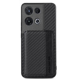 For OPPO Reno 8 Pro Carbon Fiber Magnetic Card Bag Phone Case