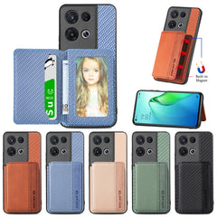 For OPPO Reno 8 Pro Carbon Fiber Magnetic Card Bag Phone Case