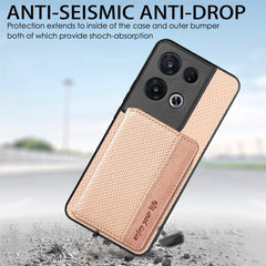 For OPPO Reno 8 Pro Carbon Fiber Magnetic Card Bag Phone Case