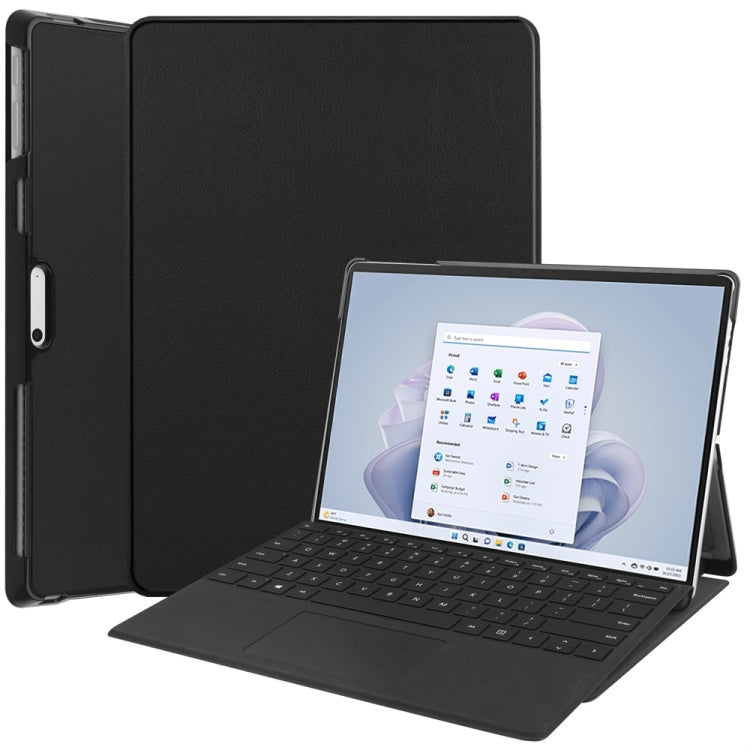 For Microsoft Surface Pro 9 JUNSUNMAY Custer Solid Color 3-Fold Stand Leather Tablet Case