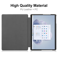 For Microsoft Surface Pro 9 JUNSUNMAY Custer Solid Color 3-Fold Stand Leather Tablet Case