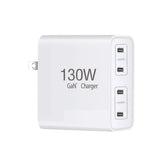 GaN130W 4-Port USB-C PD65W / PD30W Multi Port Type-C Charger for Notebook Series, US Plug, EU / US Plug, UK / US Plug, AU / US Plug, EU / UK / US Plug, EU / UK / AU / US Plug