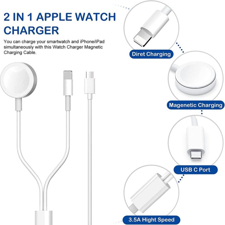 For Apple Watch Series & iPhone 2 in 1 USB Magnetic Charging Cable 1.2m, DS-XB015 For Apple Watch Series & iPhone 2 in 1 USB Magnetic Charging Cable 1.2m, DS-XB015
